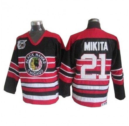 NHL Stan Mikita Chicago Blackhawks Authentic 75TH Throwback CCM Jersey - Red/Black