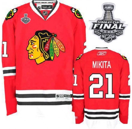 NHL Stan Mikita Chicago Blackhawks Authentic Home Stanley Cup Finals Reebok Jersey - Red