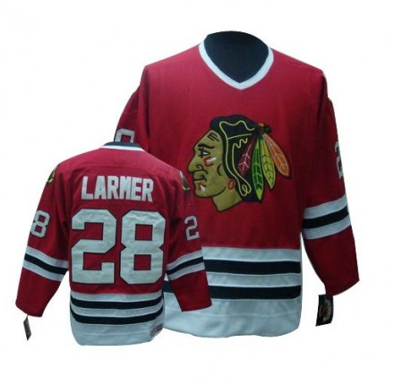 NHL Steve Larmer Chicago Blackhawks Authentic Throwback CCM Jersey - Red