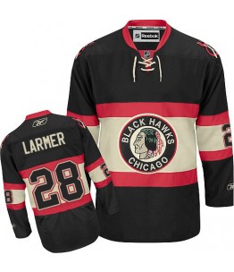 NHL Steve Larmer Chicago Blackhawks Authentic New Third Reebok Jersey - Black