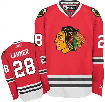 NHL Steve Larmer Chicago Blackhawks Premier Home Reebok Jersey - Red
