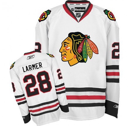 NHL Steve Larmer Chicago Blackhawks Authentic Away Reebok Jersey - White