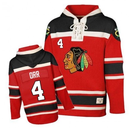 NHL Bobby Orr Chicago Blackhawks Old Time Hockey Premier Sawyer Hooded Sweatshirt Jersey - Red
