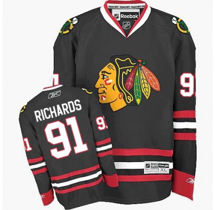 NHL Brad Richards Chicago Blackhawks Authentic Third Reebok Jersey - Black
