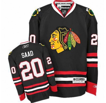 NHL Brandon Saad Chicago Blackhawks Authentic Third Reebok Jersey - Black