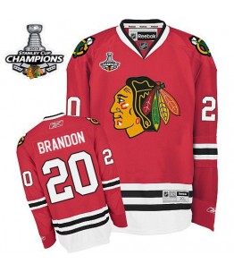 NHL Brandon Saad Chicago Blackhawks Premier 2013 Stanley Cup Champions Reebok Jersey - Red