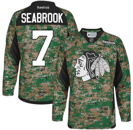 NHL Brent Seabrook Chicago Blackhawks Authentic Veterans Day Practice Reebok Jersey - Camo