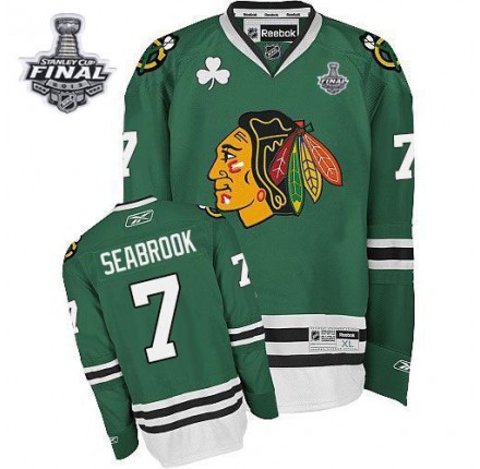 NHL Brent Seabrook Chicago Blackhawks Premier Stanley Cup Finals Reebok Jersey - Green