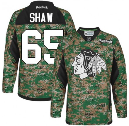 NHL Andrew Shaw Chicago Blackhawks Authentic Veterans Day Practice Reebok Jersey - Camo