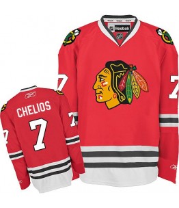 NHL Chris Chelios Chicago Blackhawks Authentic Home Reebok Jersey - Red