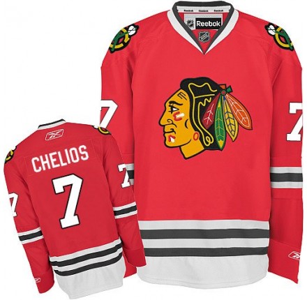 NHL Chris Chelios Chicago Blackhawks Authentic Home Reebok Jersey - Red