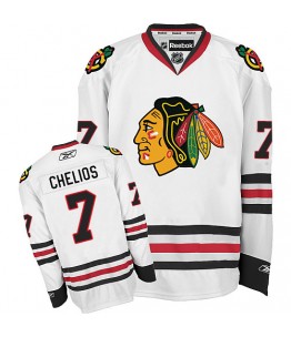 NHL Chris Chelios Chicago Blackhawks Authentic Away Reebok Jersey - White
