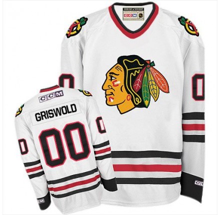 NHL Clark Griswold Chicago Blackhawks Authentic Throwback CCM Jersey - White