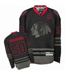 NHL Corey Crawford Chicago Blackhawks Authentic Reebok Jersey - Black Ice