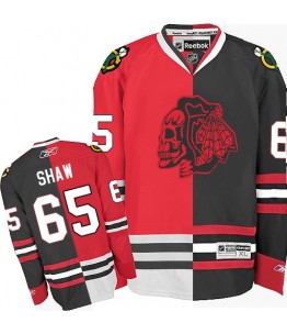 NHL Andrew Shaw Chicago Blackhawks Authentic Red Skull Split Fashion Reebok Jersey - Red/Black