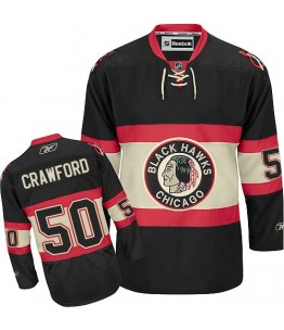 NHL Corey Crawford Chicago Blackhawks Youth Authentic New Third Reebok Jersey - Black