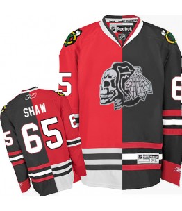 NHL Andrew Shaw Chicago Blackhawks Authentic White Skull Split Fashion Reebok Jersey - Red/Black