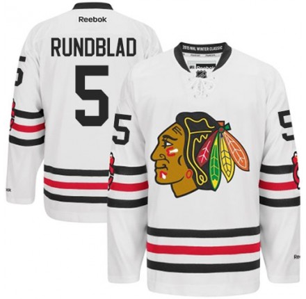 NHL David Rundblad Chicago Blackhawks Authentic 2015 Winter Classic Reebok Jersey - White