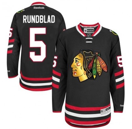 NHL David Rundblad Chicago Blackhawks Authentic 2014 Stadium Series Reebok Jersey - Black