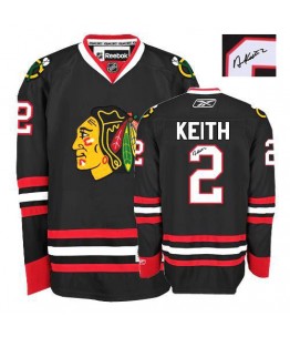 NHL Duncan Keith Chicago Blackhawks Authentic Third Autographed Reebok Jersey - Black