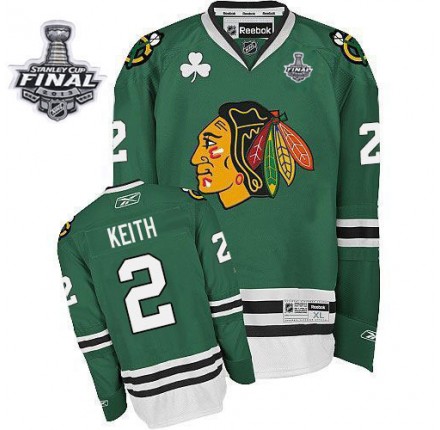 NHL Duncan Keith Chicago Blackhawks Premier Stanley Cup Finals Reebok Jersey - Green
