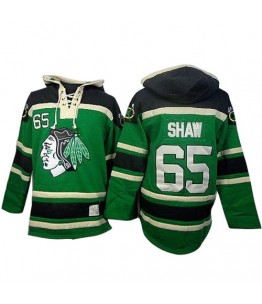 NHL Andrew Shaw Chicago Blackhawks Old Time Hockey Authentic Sawyer Hooded Sweatshirt Jersey - Green