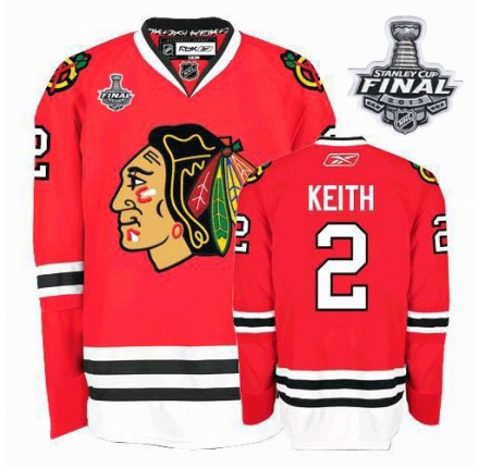 NHL Duncan Keith Chicago Blackhawks Premier Home Stanley Cup Finals Reebok Jersey - Red