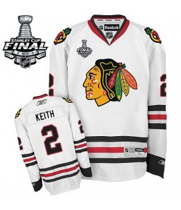 NHL Duncan Keith Chicago Blackhawks Premier Away Stanley Cup Finals Reebok Jersey - White