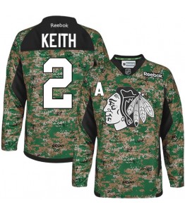 NHL Duncan Keith Chicago Blackhawks Youth Authentic Veterans Day Practice Reebok Jersey - Camo
