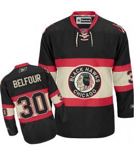 NHL ED Belfour Chicago Blackhawks Premier New Third Reebok Jersey - Black