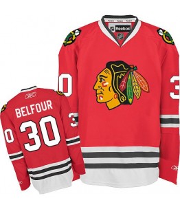 NHL ED Belfour Chicago Blackhawks Authentic Home Reebok Jersey - Red