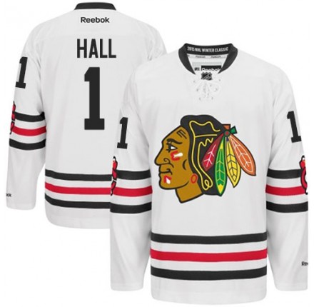 NHL Glenn Hall Chicago Blackhawks Authentic 2015 Winter Classic Reebok Jersey - White
