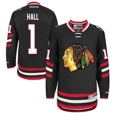 NHL Glenn Hall Chicago Blackhawks Authentic 2014 Stadium Series Reebok Jersey - Black