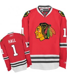 NHL Glenn Hall Chicago Blackhawks Authentic Home Reebok Jersey - Red