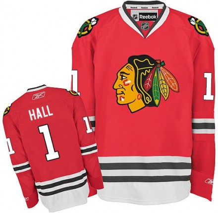 NHL Glenn Hall Chicago Blackhawks Authentic Home Reebok Jersey - Red
