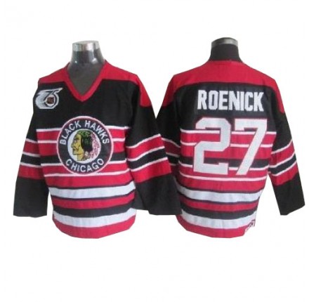 NHL Jeremy Roenick Chicago Blackhawks Authentic 75TH Throwback CCM Jersey - Red/Black