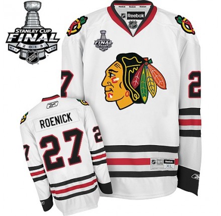 NHL Jeremy Roenick Chicago Blackhawks Authentic Away Stanley Cup Finals Reebok Jersey - White