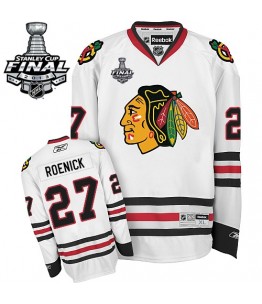 NHL Jeremy Roenick Chicago Blackhawks Premier Away Stanley Cup Finals Reebok Jersey - White