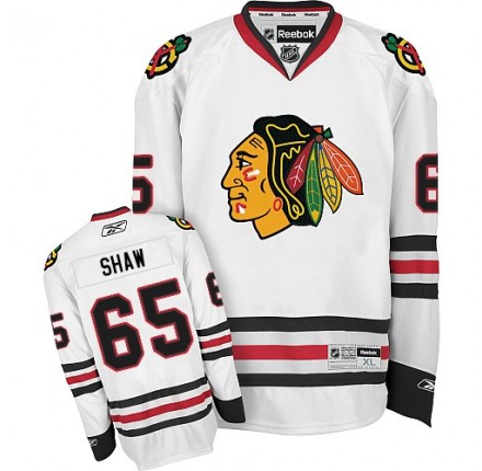 NHL Andrew Shaw Chicago Blackhawks Youth Authentic Away Reebok Jersey - White