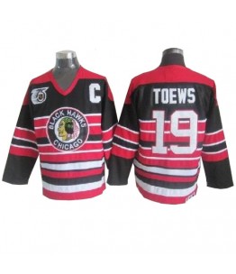 NHL Jonathan Toews Chicago Blackhawks Authentic 75TH Throwback CCM Jersey - Red/Black
