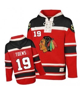 NHL Jonathan Toews Chicago Blackhawks Old Time Hockey Authentic Sawyer Hooded Sweatshirt Jersey - Red