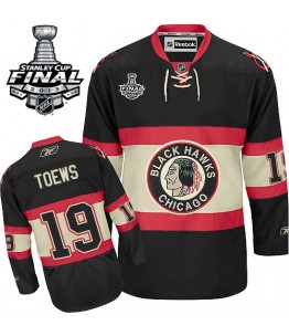 NHL Jonathan Toews Chicago Blackhawks Authentic New Third Stanley Cup Finals Reebok Jersey - Black
