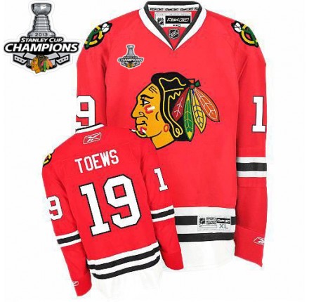 NHL Jonathan Toews Chicago Blackhawks Authentic 2013 Stanley Cup Champions Reebok Jersey - Red