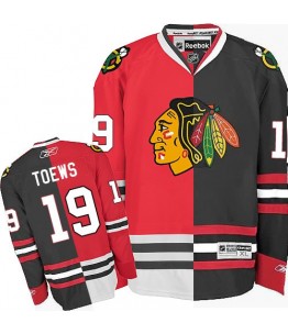 NHL Jonathan Toews Chicago Blackhawks Authentic Split Fashion Reebok Jersey - Red/Black