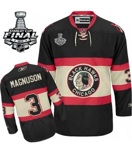 NHL Keith Magnuson Chicago Blackhawks Authentic New Third Stanley Cup Finals Reebok Jersey - Black