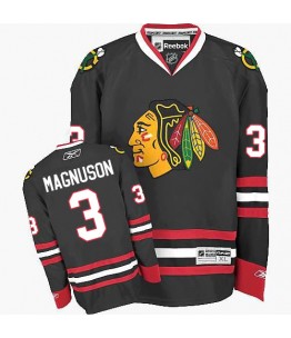 NHL Keith Magnuson Chicago Blackhawks Authentic Third Reebok Jersey - Black
