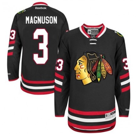 NHL Keith Magnuson Chicago Blackhawks Premier 2014 Stadium Series Reebok Jersey - Black