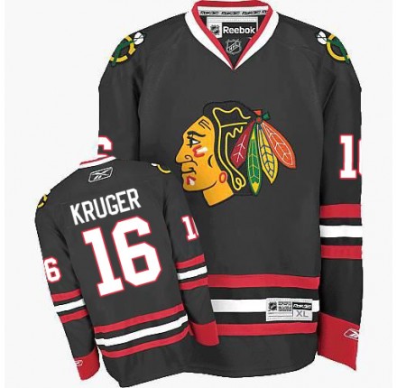 NHL Marcus Kruger Chicago Blackhawks Authentic Third Reebok Jersey - Black