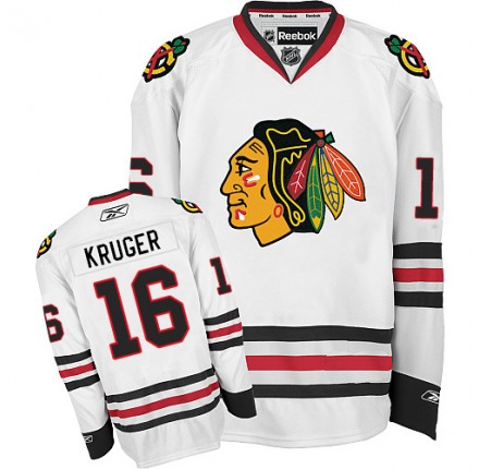NHL Marcus Kruger Chicago Blackhawks Authentic Away Reebok Jersey - White
