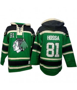 NHL Marian Hossa Chicago Blackhawks Old Time Hockey Authentic St. Patrick's Day McNary Lace Hoodie Jersey - Green